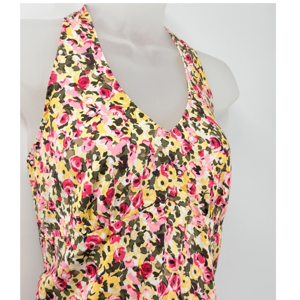 Vtg Y2K babydoll top Cottagecore 90s Ann Taylor LOFT Halter Womens sz 12 garden